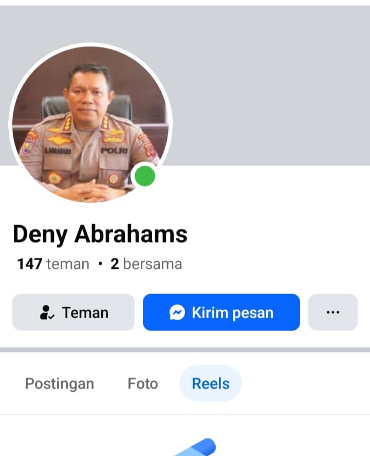 Akun Palsu pakai foto Kapolresta Palu