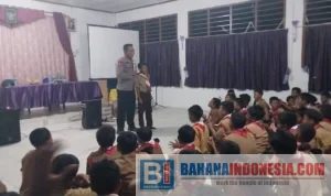 Ipda Yayang Luki menghadiri Perkemahan Pramuka di SMP Negeri 1 Mepanga