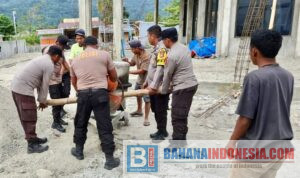 Wujud Polri untuk Masyarakat, Polsek Lore Utara Bantu Pembangunan Masjid Al-Amin di Desa Wuasa