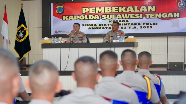 Jelang Dilantik, Kapolda Bekali 72 Siswa Diktukba Polri di SPN Polda Sulteng
