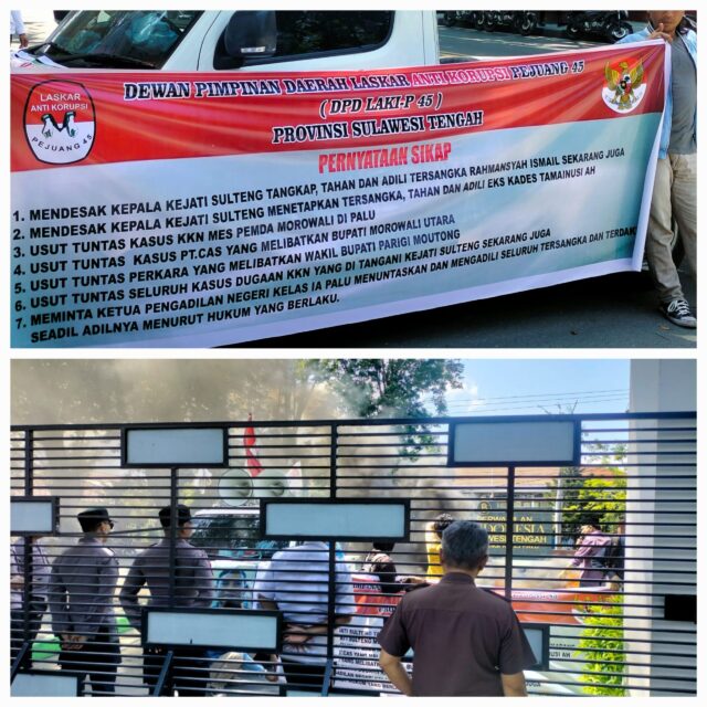 Demo Lakip Desak Kejati Sulteng Tahan Sejumlah Tersangka Dugaan Korupsi